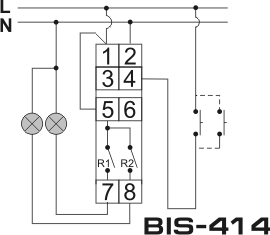 Схема подключения импульсного реле BIS-414
