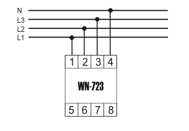 Схема подключения указателя напряжения WN-723